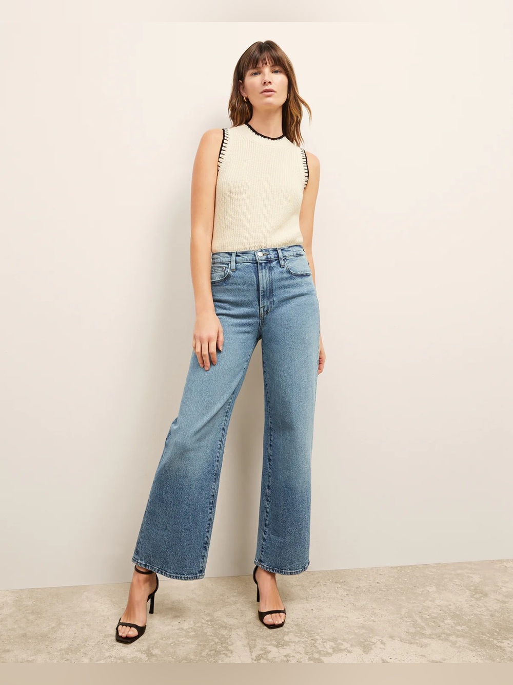 FRAME Le Pixie Jane Wide Leg High Waist Jeans Size 29